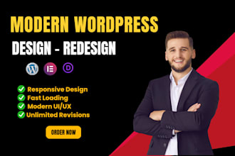 create a modern wordpress website using elementor