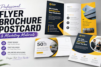 design professional flyer, brochure, postcard, catalog and marketing materials