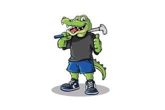 design coolest mini golf character logo