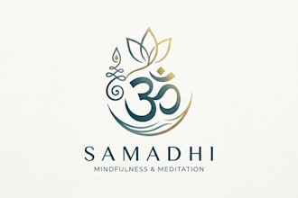 design a peaceful and elegant meditation inspired logo for your brand