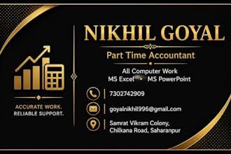 do accouting  all computer , excel