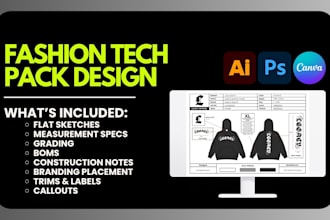 create professional tech packs for clothing and streetwear brands