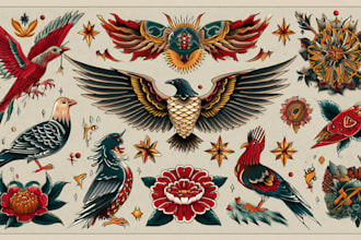 make a traditional or neo traditional old school tattoo