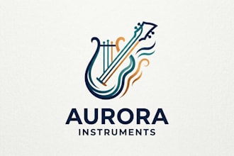 design a creative and modern music instrument logo for your brand