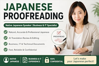 proofread and edit your japanese text professionally