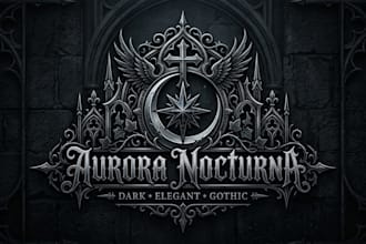 design a dark and elegant gothic logo for your brand