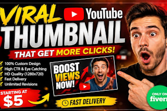 design eye catching youtube and social media thumbnails