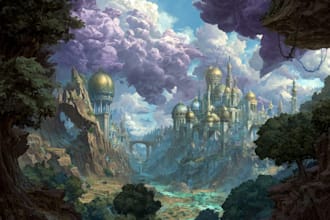 create detailed fantasy and natural landscape art