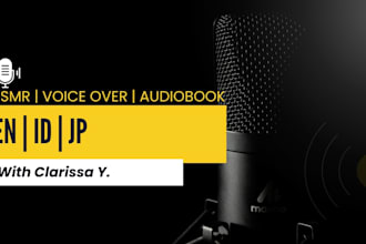 record professional asmr, soft voice or character voice over