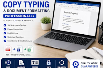 do copy typing and document formatting professionally