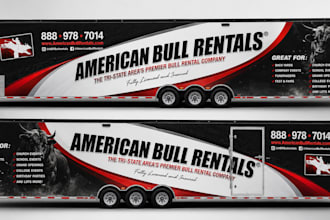 do long trailer wrap, box trailer, truck wrap food trailer vehicle wrap design