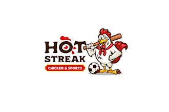 design mascot hot streak chicken sports logo