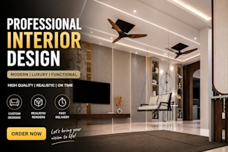 create photorealistic luxury interior renders for modern spaces