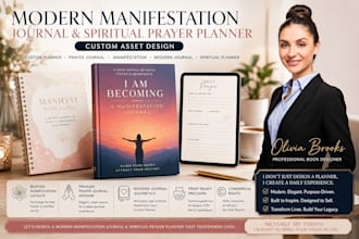 design modern manifestation journal and prayer planner