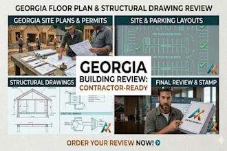 review, fix your georgia floor plan, site parking layouts and structural drawing