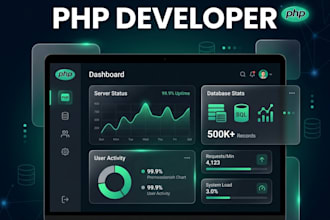 build a custom PHP web application and interactive dashboard