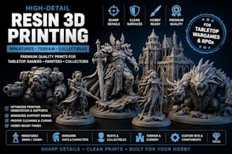 print high detail resin 3d miniatures, wargame models and collectibles