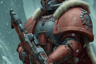 draw epic warhammer 40k illustrations and grimdark character art