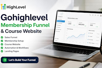 build high converting gohighlevel membership funnel and course website