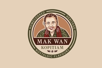 do heritage inspired home cooked logo with elderly lady icon