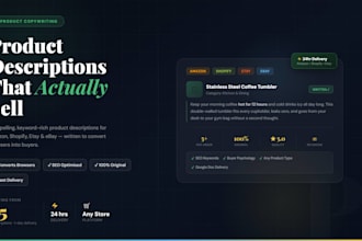 write product description for amazon, shopify, etsy and ebay