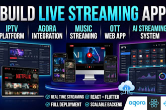 build live streaming ai app music streaming webapp agora video streaming website