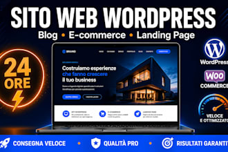 creazione sito web blog ecommerce landing page wordpress in 24 ore veloce pro