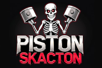 make an amazing piston skull mascot logo in one day