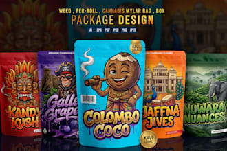 design premium mylar bag, weed pouch, and cbd product labels