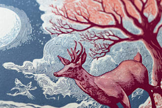 design a gothic linocut illustration for tarot or books