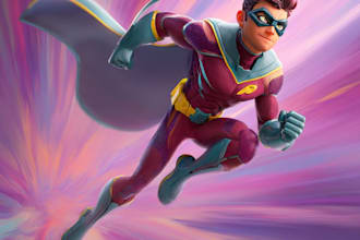illustrate a superhero comic cover art