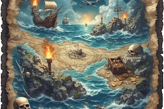 design illustrated pirate treasure maps and layouts