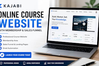 create kajabi online course website with membership and sales funnel