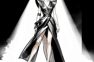 create a professional commercial fashion sketch