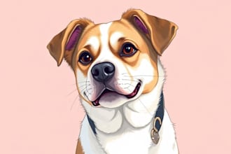 create custom digital pet portrait illustrations with love