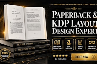 do paperback formatting, layout design, KDP book formatting