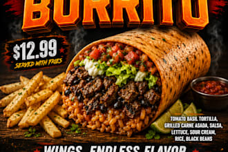 create professional restaurant promotional graphics for social media
