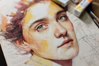 turn fascinating watercolor portrait painting portrait