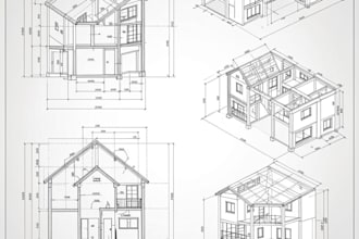 draw architectural drawing, blueprints