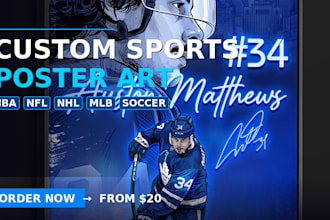 create a custom comic art sports poster