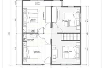 design house plan or floor plan in autocad