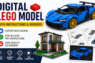 design digital lego models with instructions and renders