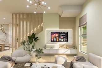 design  studio apartment interior in 3d