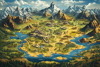 amazing custom fantasy or historic map