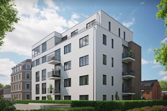 incorporate architecture renders to real site photo, site 3d model with building