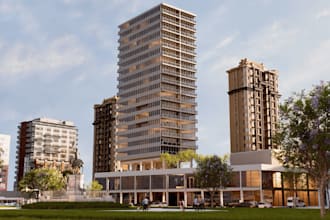 do editable sketchup building 3d model, landscape topo model with road building