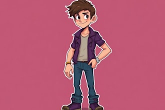 illustrate animals in a cute cartoon style
