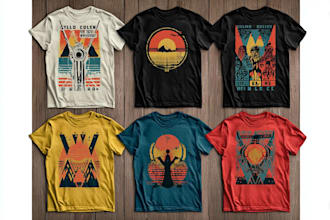 vintage retro logo and t shirt design