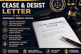 draft legal cease and desist demand letters as a US lawyer