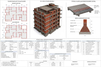 do structural design for 4 story brick wall building